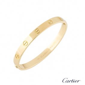 Cartier Yellow Gold Plain Love Bracelet Size 18 B6035518